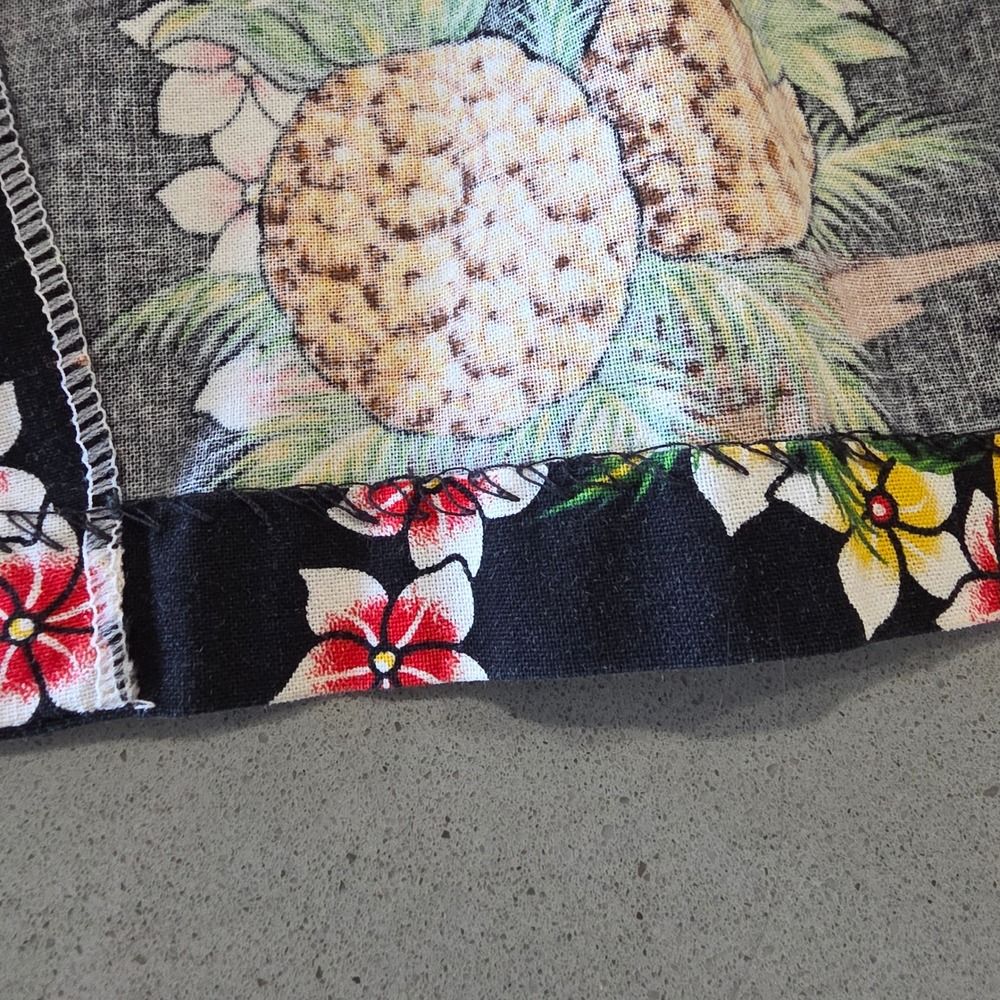 RJC Hawaiian Shirt Mens‎ XL Black Woodie Car Surfboard Pineapple Tropical Hawaii - Picture 12 of 12
